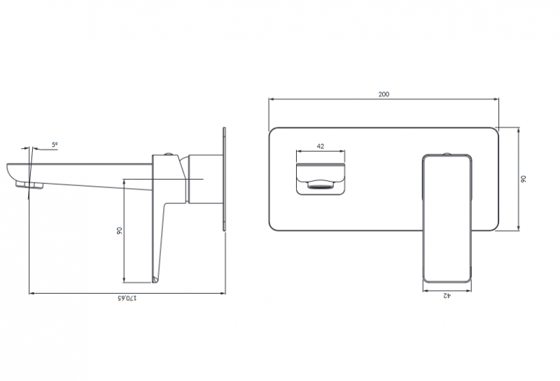 Omnires Parma bateria umywalkowa podtynkowa grafit PM7415GR