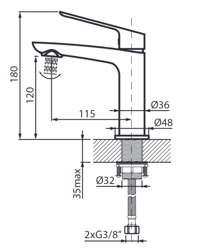 Vedo Desso Oro bateria umywalkowa złoty VBD4001/ZL