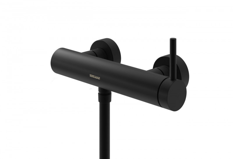 Kohlman Axel Black bateria prysznicowa ścienna czarny mat QW120AB