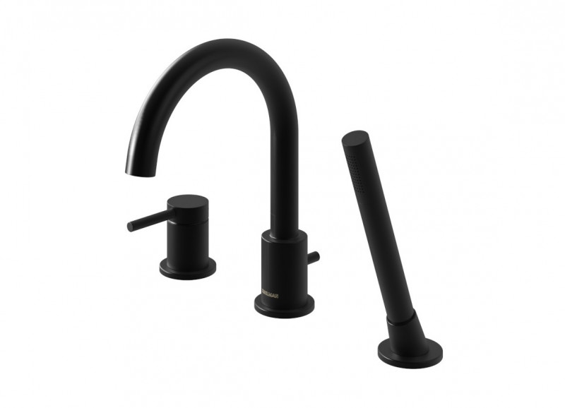 Kohlman Axel Black bateria wannowa 3-otworowa czarny mat QB241AB