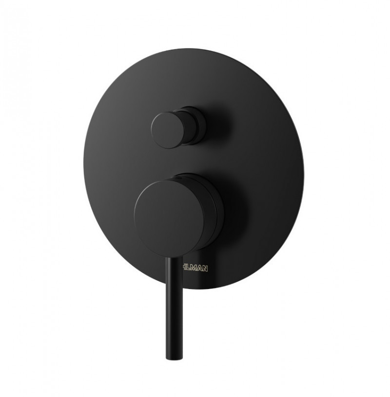 Kohlman Axel Black zestaw podtynkowy z deszczownicą 30x30 czarny mat QW210ABR30