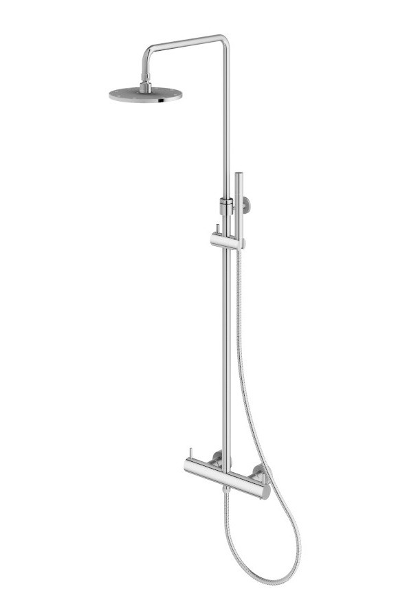 Kohlman Axel termostatyczny zestaw prysznicowy z deszczownicą 20x20 chrom połysk QW273A
