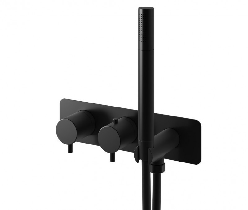 Kohlman Axel Black termostatyczna bateria 2-drożna podtynkowa czarny mat QW265AB