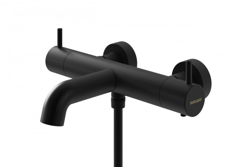 Kohlman Axel Black termostatyczna bateria wannowa ścienna czarny mat QW710AB