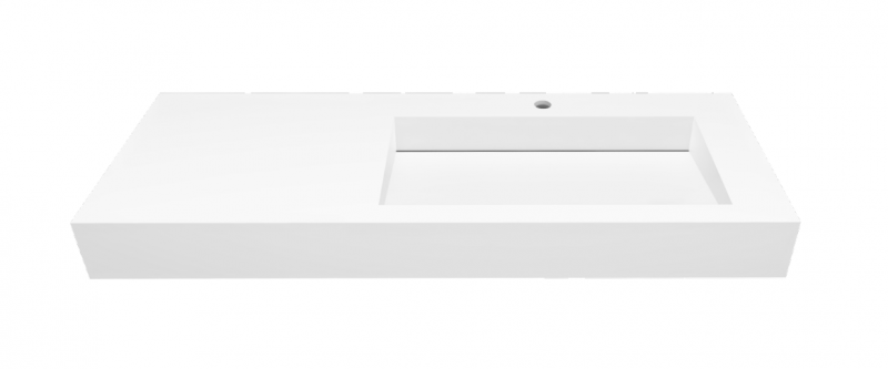 Cristalstone Linea Ideal umywalka 120x45 cm prawa z odpływem liniowym biały satynowy mat U1200-MBPOLC
