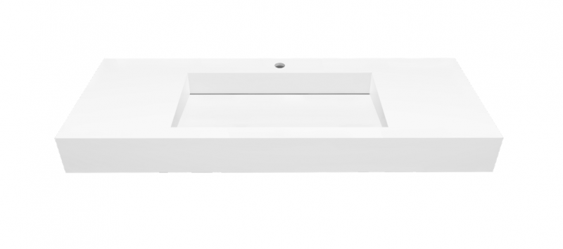 Cristalstone Linea Ideal umywalka 120x45 cm z odpływem liniowym biały satynowy mat U1200-MCOLC