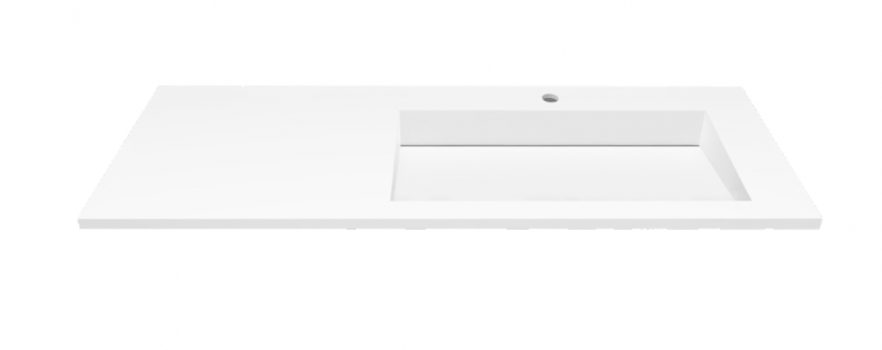 Cristalstone Linea Ideal umywalka meblowa 120x45 cm prawa z odpływem liniowym biały satynowy mat U1200-MBPOLC/CR