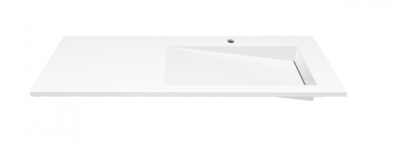 Cristalstone Linea Ideal umywalka meblowa 120x45 cm prawa z odpływem liniowym biały satynowy mat U1200-MBPOLB/CR