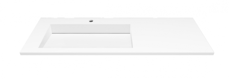 Cristalstone Linea Ideal umywalka meblowa 120x45 cm lewa z odpływem liniowym biały satynowy mat U1200-MBLOLC/CR
