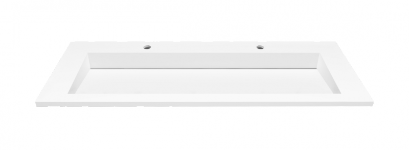 Cristalstone Linea Ideal umywalka meblowa 120x45 cm z odpływem liniowym biały satynowy mat U1200-MOLC/CR