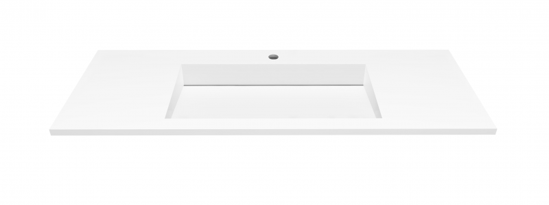 Cristalstone Linea Ideal umywalka meblowa 120x45 cm z odpływem liniowym biały satynowy mat U1200-MCOLC/CR