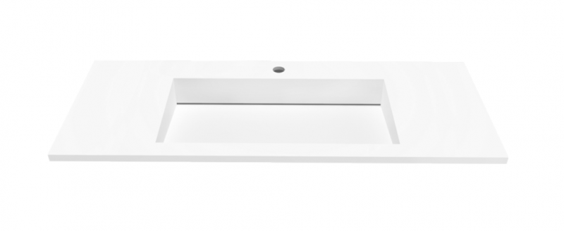 Cristalstone Linea Ideal umywalka meblowa 110x45 cm z odpływem liniowym biały satynowy mat U1100-MCOLC/CR