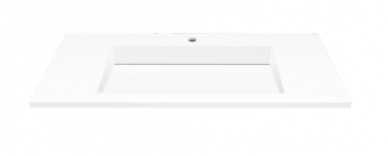 Cristalstone Linea Ideal umywalka meblowa 100x45 cm z odpływem liniowym biały satynowy mat U1000-MCOLC/CR