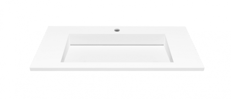 Cristalstone Linea Ideal umywalka meblowa 90x45 cm z odpływem liniowym biały satynowy mat U900-MCOLC/CR