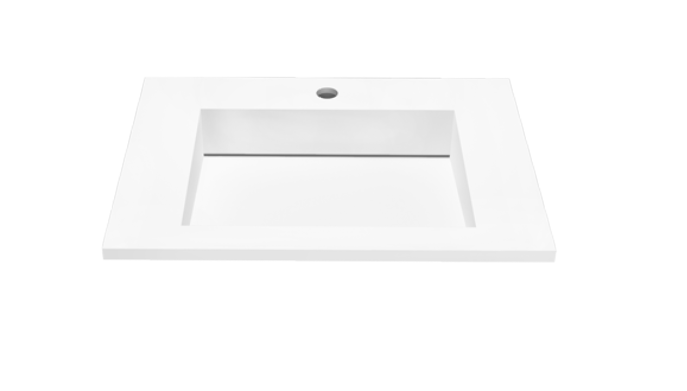 Cristalstone Linea Ideal umywalka meblowa 70x45 cm z odpływem liniowym biały satynowy mat U700-MCOLC/CR