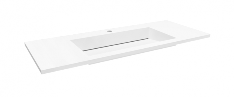 Cristalstone Linea Ideal umywalka meblowa 110x45 cm z odpływem liniowym biały satynowy mat U1100-MCOLC/CR