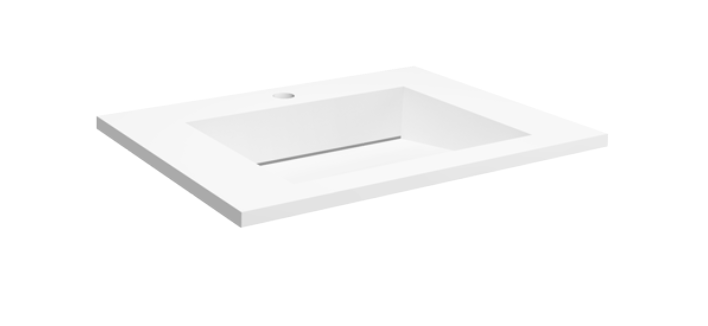 Cristalstone Linea Ideal umywalka meblowa 70x45 cm z odpływem liniowym biały satynowy mat U700-MCOLC/CR