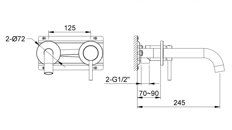 Kohlman Axel Black bateria umywalkowa podtynkowa czarny mat QW180AB