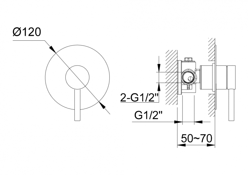 Kohlman Axel podtynkowa bateria prysznicowa chrom połysk QW220A