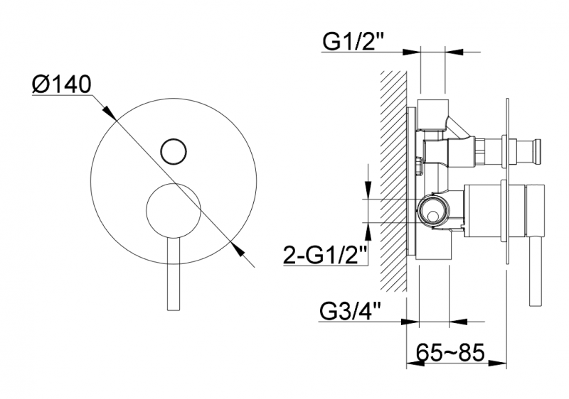 Kohlman Axel zestaw podtynkowy z deszczownicą 20x20 chrom połysk QW210AR20