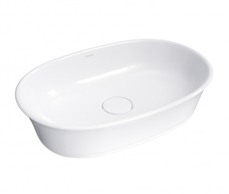 Omnires Marble+ Classica umywalka nablatowa 61x40 cm lany marmur biały połysk CLASSICAUNBP