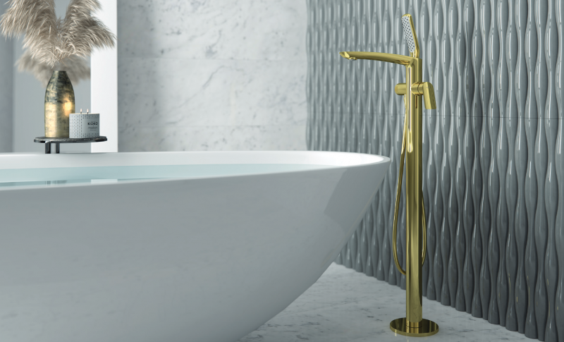 Vedo Desso Oro bateria wannowa wolnostojąca złoty VBD4008/ZL