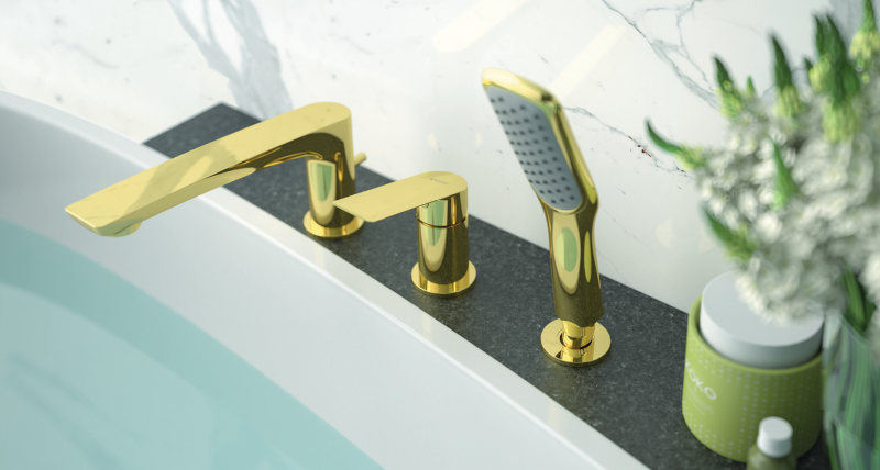 Vedo Desso Oro bateria wannowa 3-otworowa złoty VBD4030/ZL