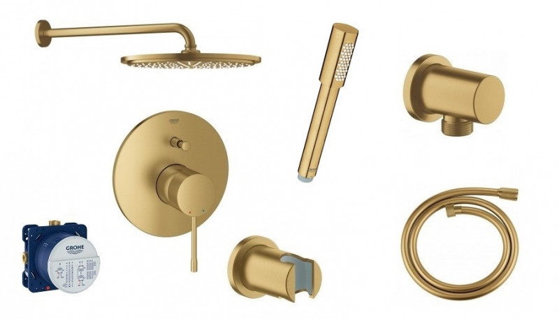 Grohe Essence zestaw podtynkowy z deszczownicą 31x31 kompletny złoty szczotkowany brushed cool sunrise - OD RĘKI !!!