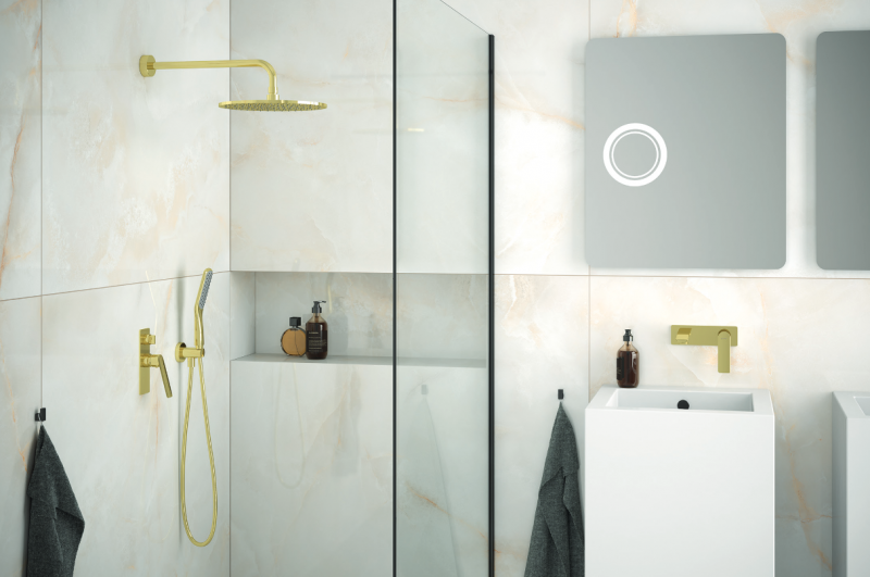 Vedo Desso Oro zestaw podtynkowy z deszczownicą 25x25 złoty VBD4223/25/ZL