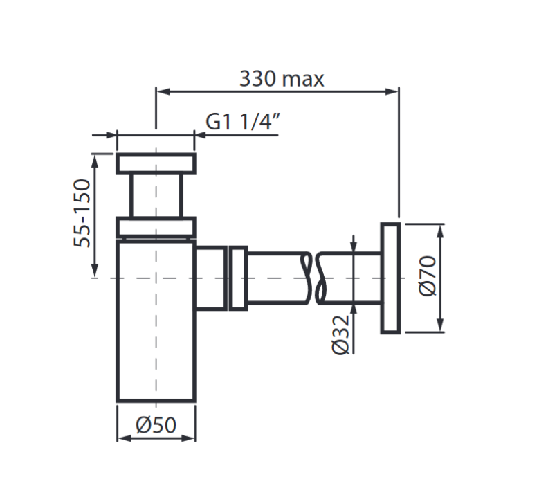 Vedo syfon umywalkowy dekoracyjny okrągły złoty połysk VSY1010/ZL