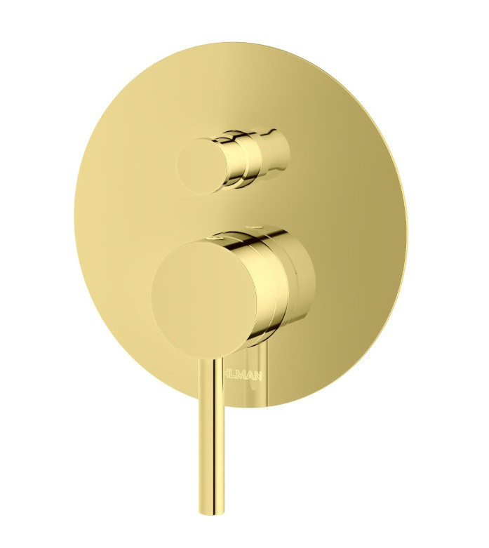 Kohlman Axel Gold zestaw podtynkowy z deszczownicą 25x25 złoty połysk QW210AGDR25