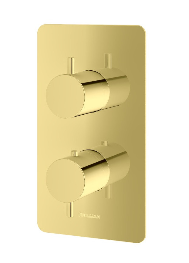 Kohlman Axel Gold termostatyczna bateria podtynkowa 2-drożna złoty połysk QW432AGD