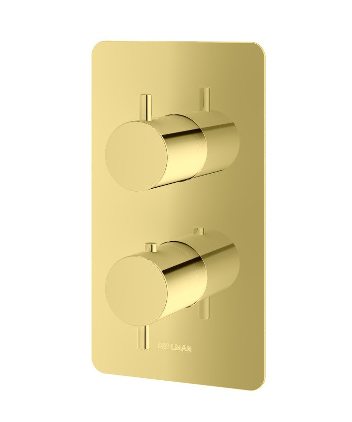 Kohlman Axel Gold termostatyczna bateria podtynkowa 3-drożna złoty połysk QW433AGD
