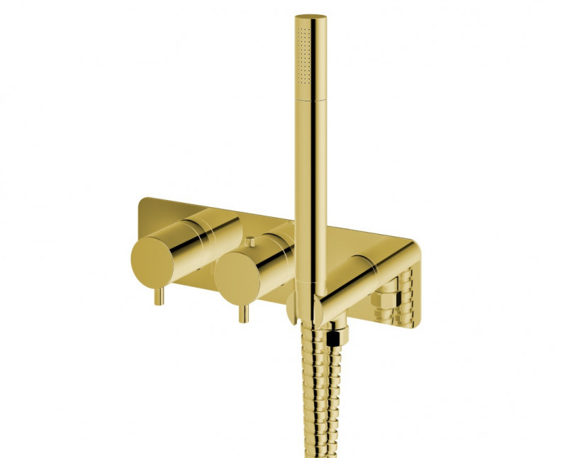 Kohlman Axel Gold termostatyczna bateria 2-drożna podtynkowa złoty połysk QW265AGD