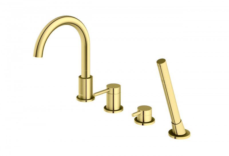 Kohlman Axel Gold bateria wannowa 4-otworowa złoty połysk QB244AGD