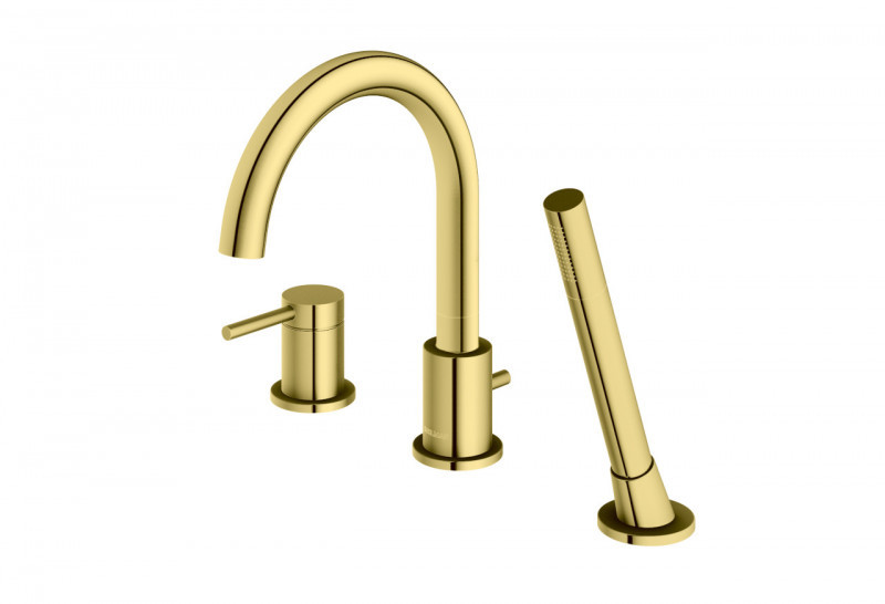 Kohlman Axel Gold bateria wannowa 3-otworowa złoty połysk QB241AGD