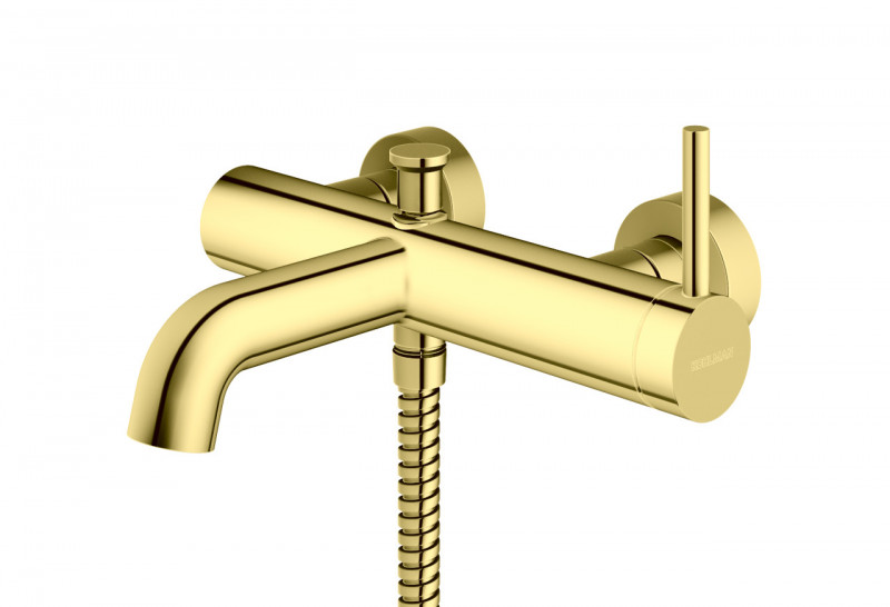 Kohlman Axel Gold bateria wannowa ścienna złoty połysk QW110AGD