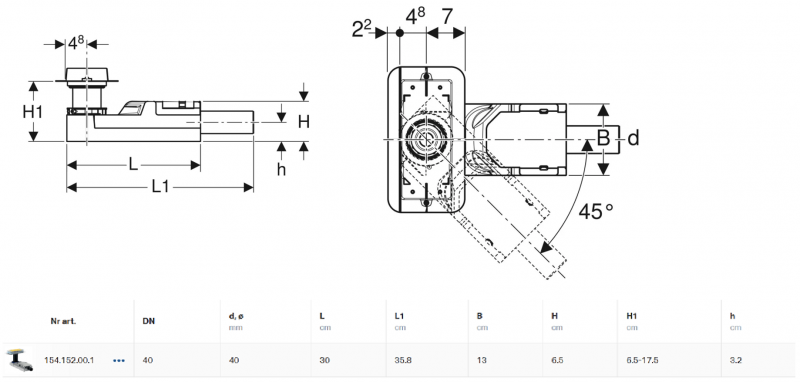 Geberit CleanLine zestaw montażowy do rynien zbiorczych serii CleanLine 65-90mm 154.152.00.1