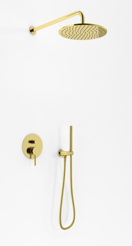 Kohlman Axel Gold zestaw podtynkowy z deszczownicą 30x30 złoty połysk QW210AGDR30