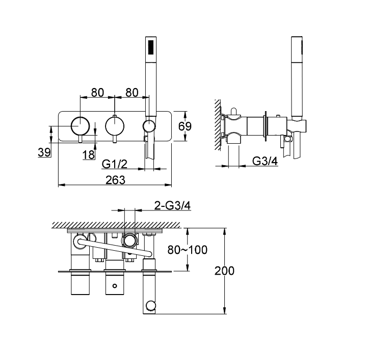 Kohlman Axel Gold termostatyczna bateria 2-drożna podtynkowa złoty połysk QW265AGD