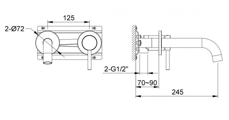 Kohlman Axel Gold bateria umywalkowa podtynkowa złoty połysk QW180AGD