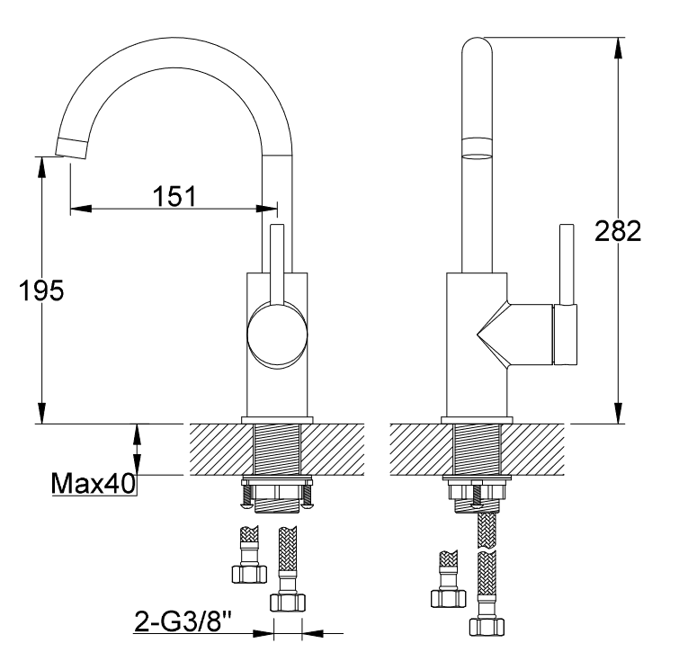 Kohlman Axel Gold bateria umywalkowa wysoka złoty połysk QB150AGD
