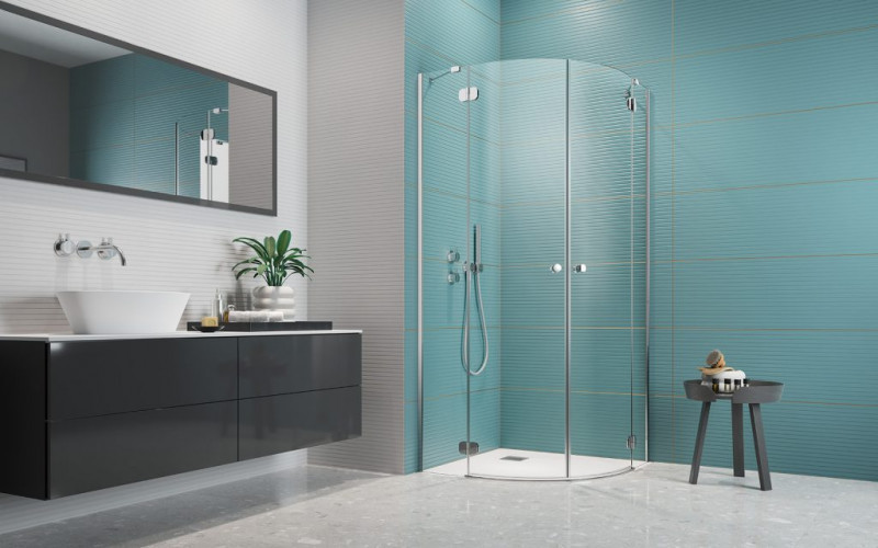 Radaway Torrenta PDD kabina półokrągła asymetryczna 100x80 L/P drzwi otwierane chrom przeźroczyste Easy Clean 131640-01-01