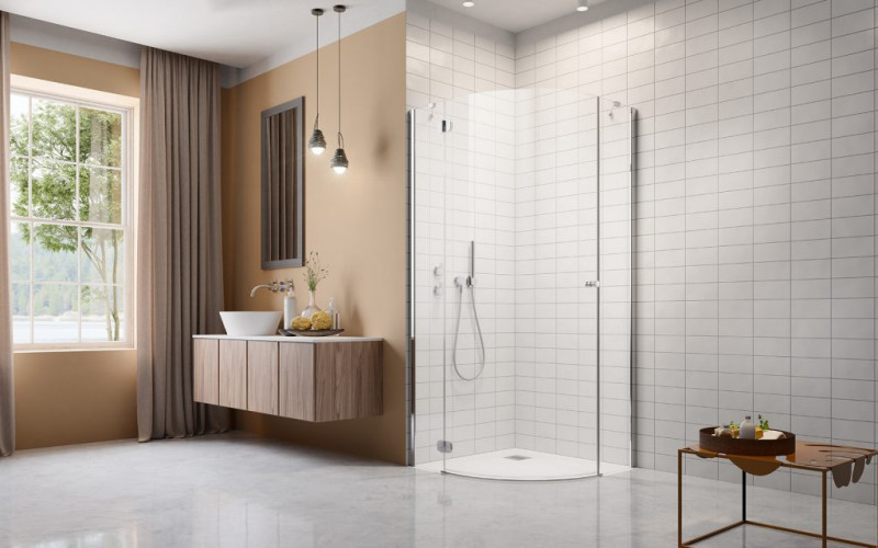 Radaway Torrenta PDJ kabina półokrągła 90x90 lewa drzwi otwierane chrom przeźroczyste Easy Clean 131700-01-01