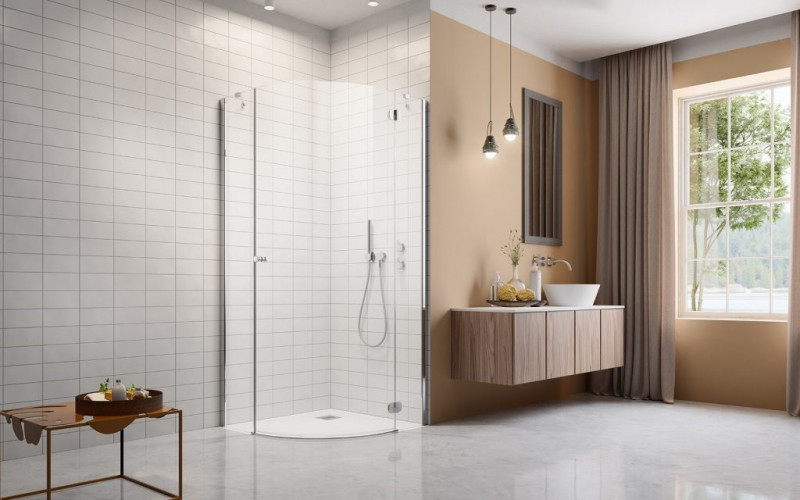 Radaway Torrenta PDJ kabina półokrągła 90x90 prawa drzwi otwierane chrom przeźroczyste Easy Clean 131800-01-01