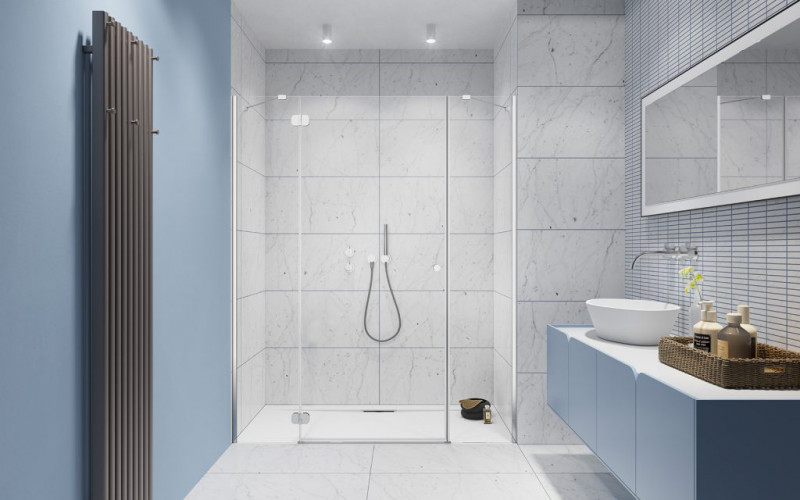 Radaway Torrenta DWJS drzwi do wnęki otwierane 140 cm lewe chrom przeźroczyste Easy Clean 1320612-01-01L + 1320370-01-01