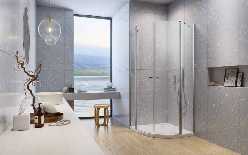 Radaway Eos PDD II kabina półokrągła 100x100 drzwi wahadłowe chrom przeźroczyste Easy Clean 13799472-01L + 13799472-01R