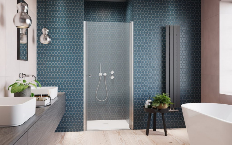 Radaway Eos DWJ I drzwi do wnęki wahadłowe 80 cm prawe chrom przeźroczyste Easy Clean 137913-01-01R