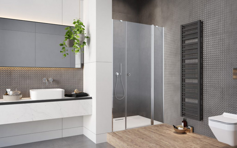 Radaway Eos DWJS drzwi do wnęki wahadłowe 140 cm prawe chrom przeźroczyste Easy Clean 13799456-01R