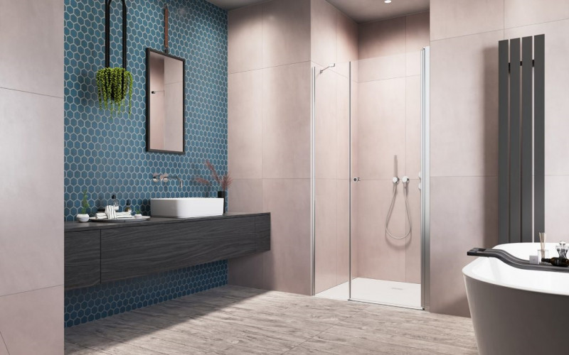 Radaway Eos DWS drzwi do wnęki wahadłowe 140 cm prawe chrom przeźroczyste Easy Clean 137993-01-01R